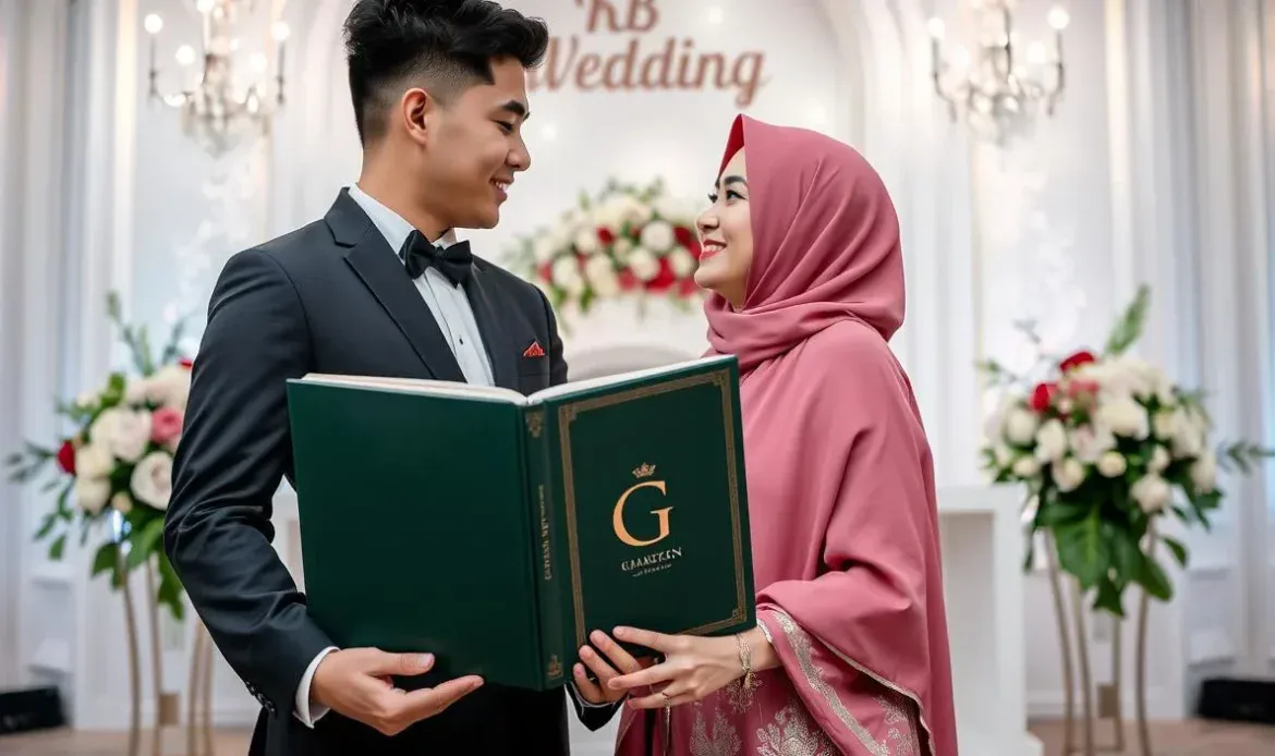 gaya foto wedding di pelaminan