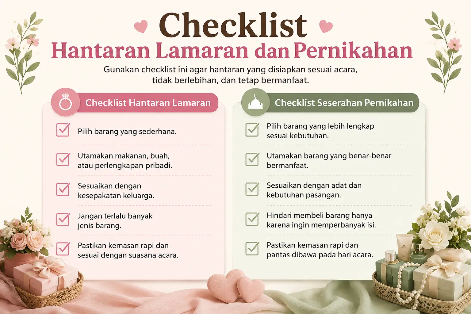 perbedaan hantaran lamaran dan pernikahan