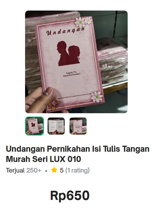 Penulisan Nama di Undangan Tulis Tangan