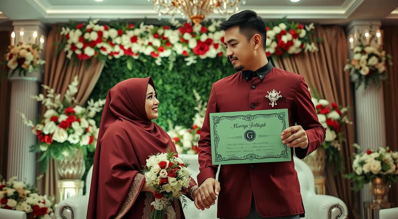 gaya foto wedding di pelaminan