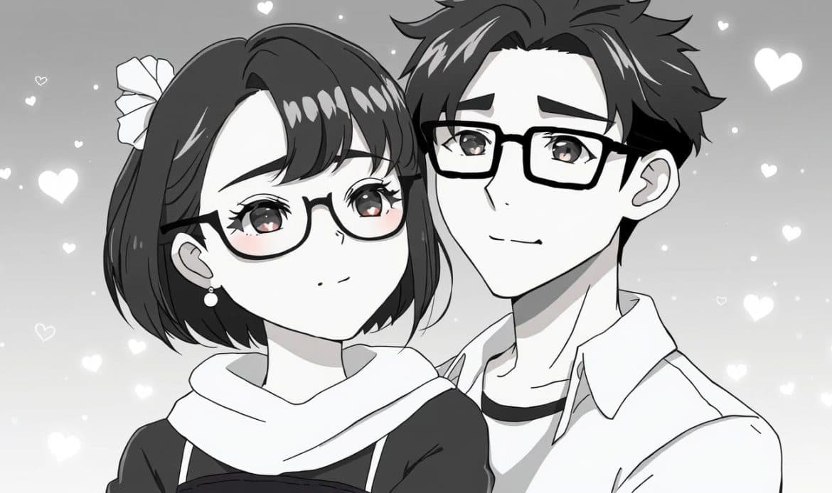 pacar ber 2 anime aesthetic pp couple hitam putih