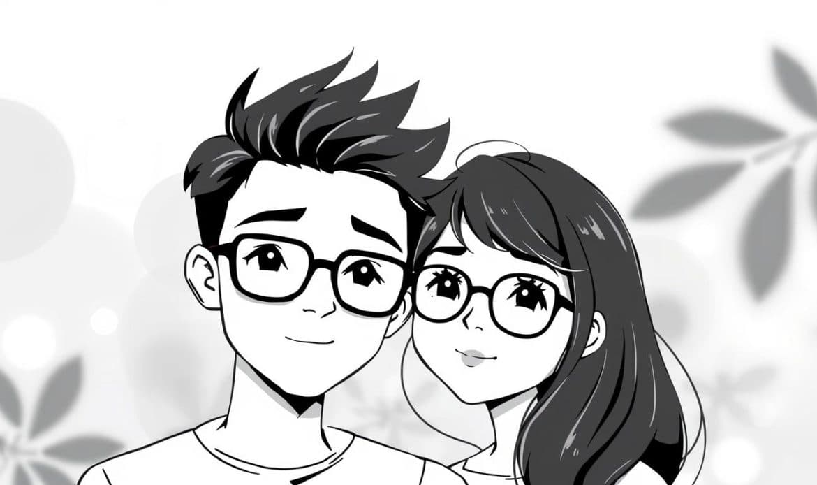 pacar ber 2 anime aesthetic pp couple hitam putih