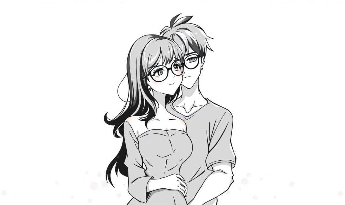 pacar ber 2 anime aesthetic pp couple hitam putih