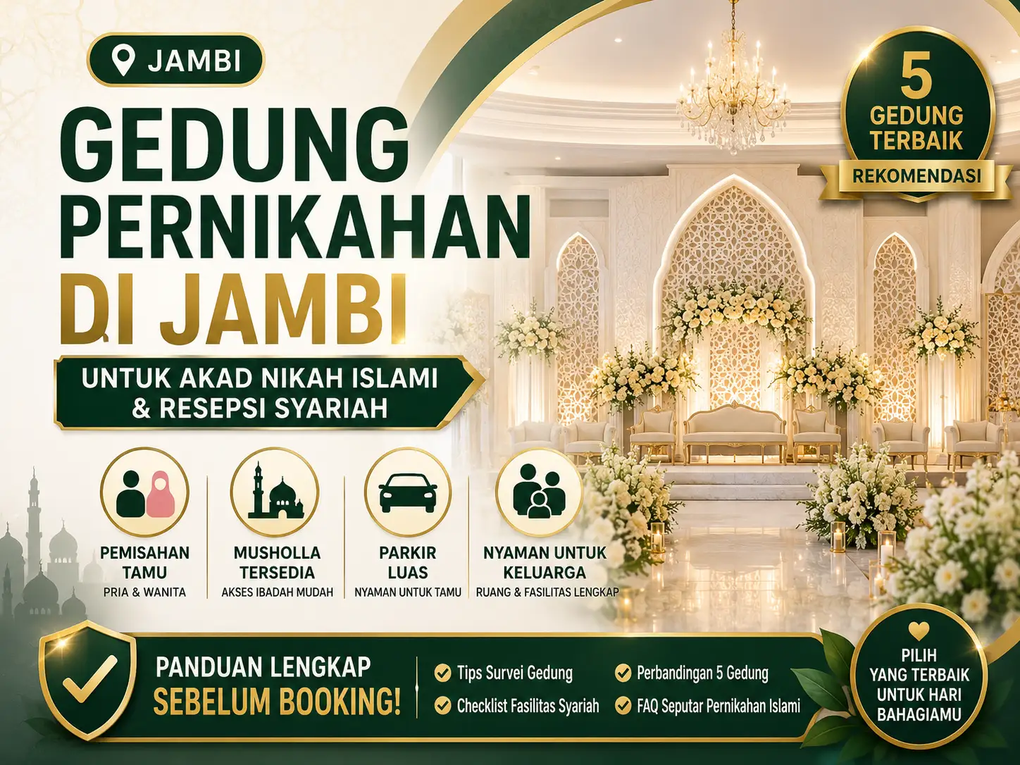 Gedung Pernikahan di Jambi untuk Akad Nikah Islami dan Resepsi Syariah