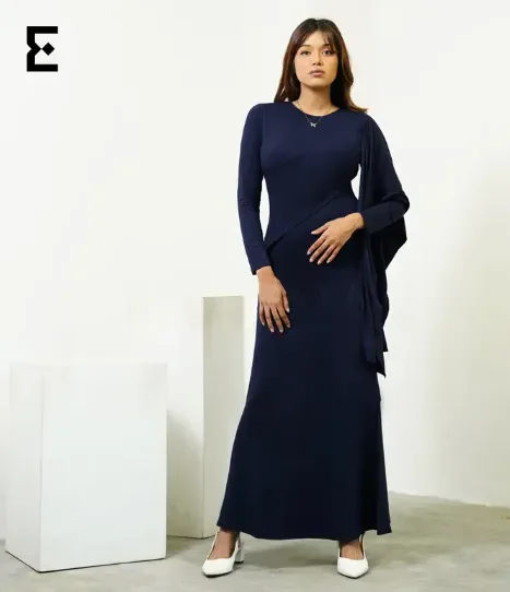 Gaun biru navy elegan - produk 3