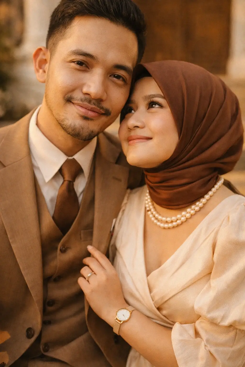 Momen prapernikahan yang penuh kebahagiaan dalam balutan warna pastel lembut