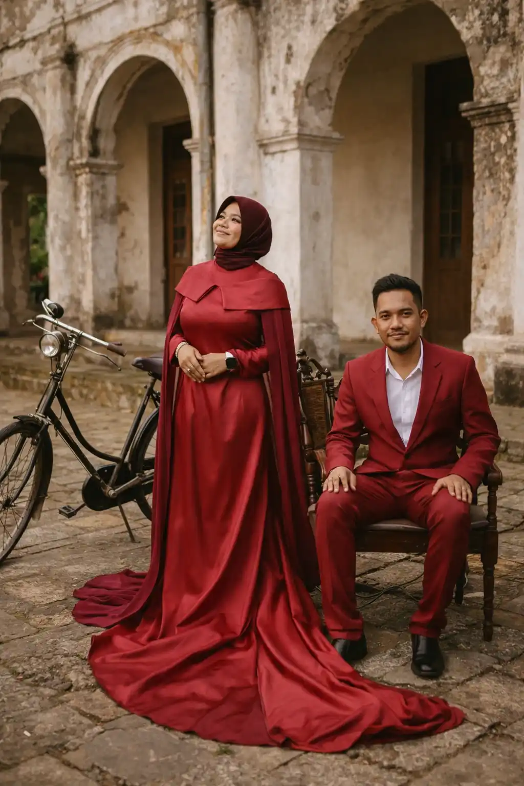 Sesi foto prewedding di bangunan kolonial